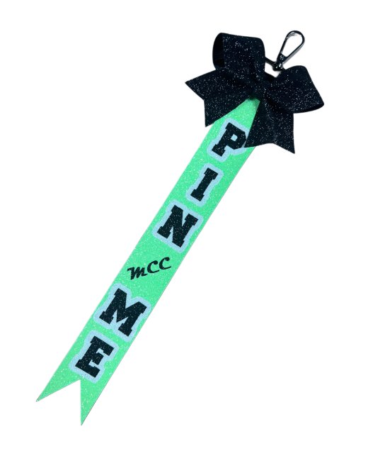 Pin Me "Glitter" - Design "MCC" Schleife schwarz